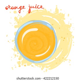 Vector Orange juice made like watercolor 