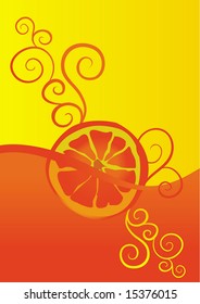vector orange juice ornate illustration
