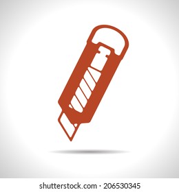 Vector orange knife icon. Eps10