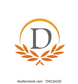 Vector Orange Leaves Award Initial D Logo