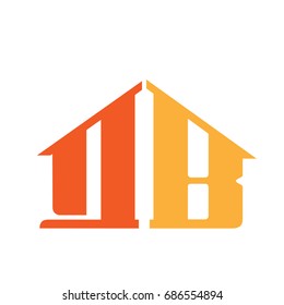 Vector Orange Letter B Q House Logo