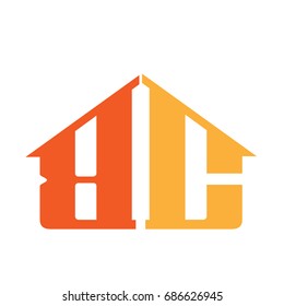Vector Orange Letter C B House Logo