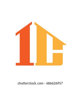 Vector Orange Letter C I House Logo