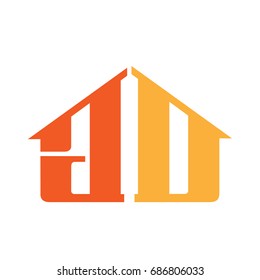 Vector Orange Letter D G House Logo