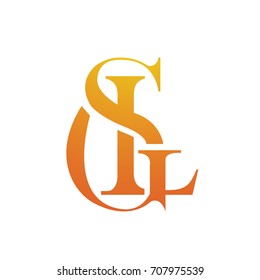 Vector Orange Letter G S L Logo 