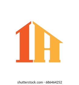 Vector Orange Letter A I House Logo