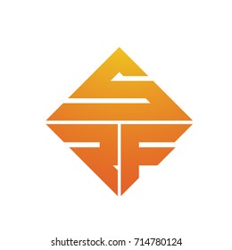 Vector Orange Letter S R F Abstract Logo