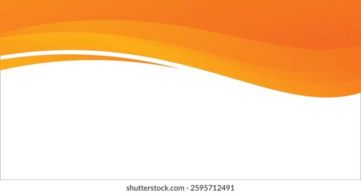 Vector orange line art background curve element with white space for text and message design, overlapping layers