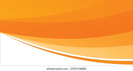 Vector orange line art background curve element with white space for text and message design, overlapping layers