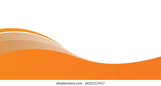 Vector orange line art background curve element with white space for text and message design, overlapping layers