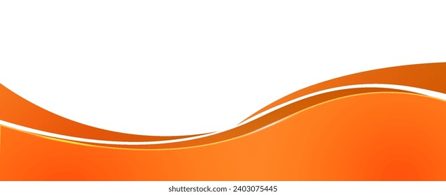 Vector orange line background curve element with white space for text and message design, overlapping layers, vector
