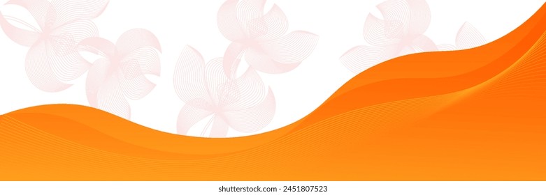 Vector orange line background curve element with white space for text and message design, overlapping layers, vector