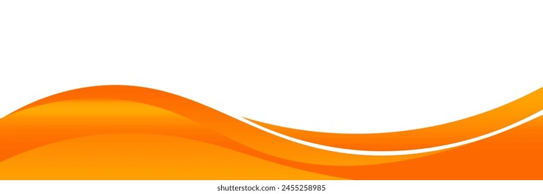 Vector orange line background curve element with white space for text and message design, overlapping layers, vector	
