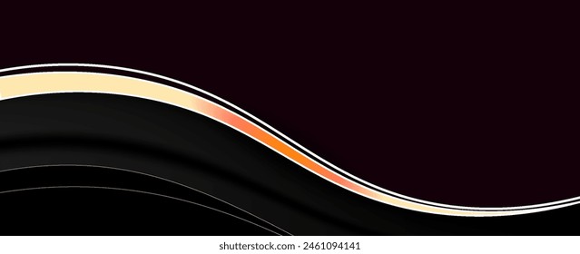 Vector orange line background curve element with white space for text and message design, overlapping layers, vector