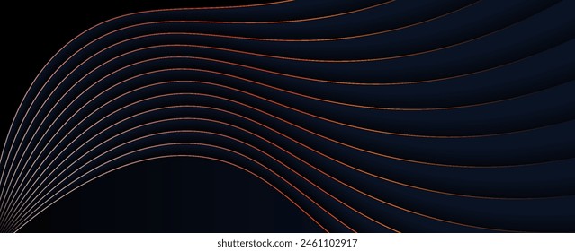 Elemento de curva de fondo de línea naranja de Vector con espacio en blanco para el diseño de texto y mensajes, capas superpuestas, Vector