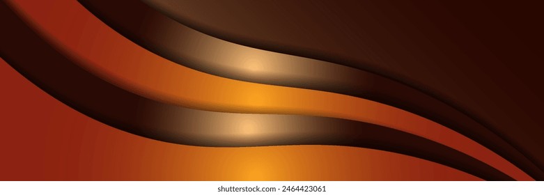 Vector orange line background curve element with white space for text and message design, overlapping layers, vector	