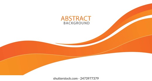 Vector orange line background curve element with white space for text and message design, overlapping layers, vector