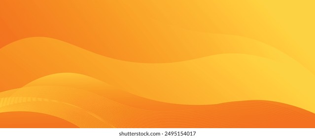 Vector orange line background curve element with white space for text and message design, overlapping layers, vector
