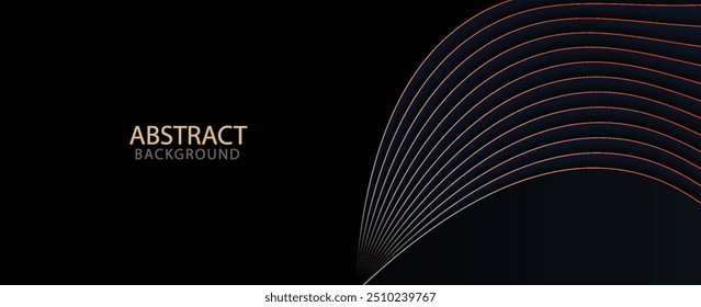 Elemento de curva de plano de fundo da linha laranja vetorial com espaço em branco para design de texto e mensagem, camadas sobrepostas, vetor