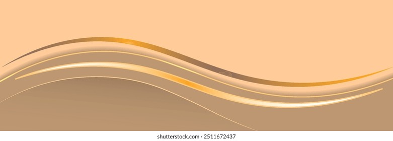 Elemento de curva de fondo de línea naranja de Vector con espacio en blanco para el diseño de texto y mensajes, capas superpuestas, Vector