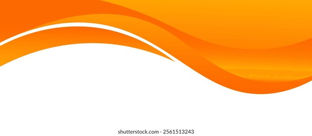 Vector orange line background curve element with white space for text and message design, overlapping layers, vector