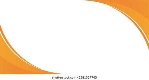 Vector orange line background curve element with white space for text and message design, overlapping layers, vector 
