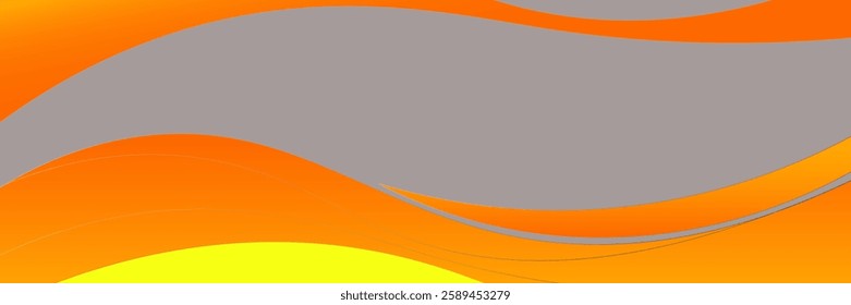 Vector orange line background curve element with white space for text and message design, overlapping layers, vector	eps.10
