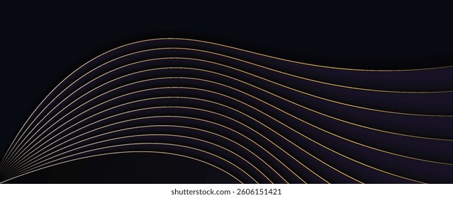 Vector orange line background curve element with white space for text and message design, overlapping layers, vector