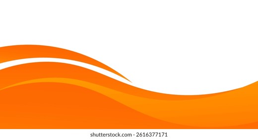Vector orange line background curve element with white space for text and message design, overlapping layers, eps 10