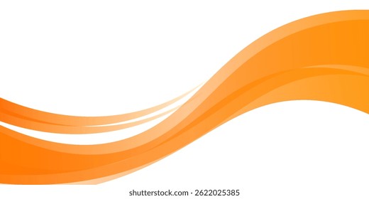 Vector orange line background curve element with white space for text and message design, overlapping layers, eps 10	
