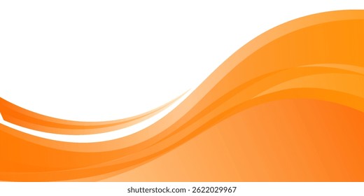 Vector orange line background curve element with white space for text and message design, overlapping layers, eps 10