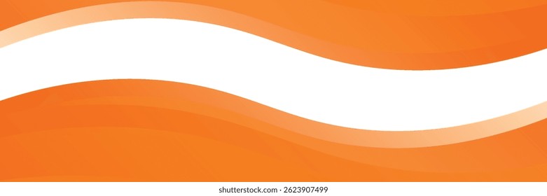 Vector orange line background curve element with white space for text and message design, overlapping layers,