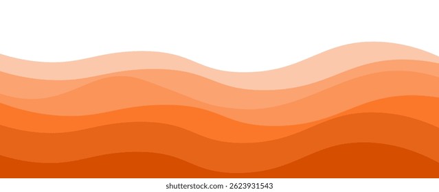 Vector orange line background curve element with white space for text and message design, overlapping layers, eps 10