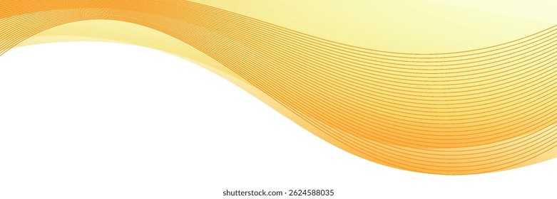 Vector orange line background curve element with white space for text and message design, overlapping layers, eps 10