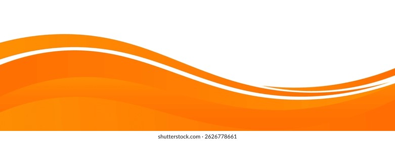 Elemento de curva de plano de fundo da linha laranja vetorial com espaço em branco para design de texto e mensagem, camadas sobrepostas, vetor