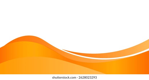 Vector orange line background curve element with white space for text and message design, overlapping layers, vector	
