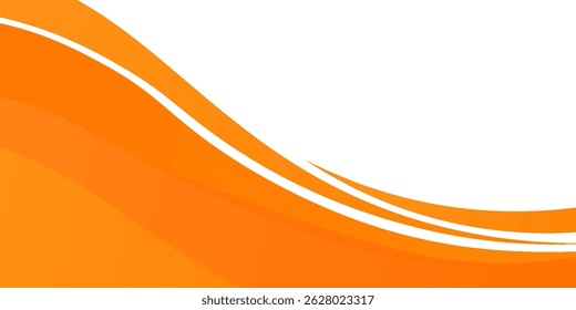 Vector orange line background curve element with white space for text and message design, overlapping layers, vector