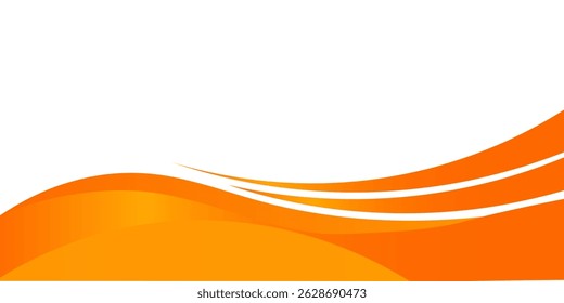 Vector orange line background curve element with white space for text and message design, overlapping layers,eps 10	
