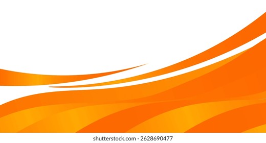 Vector orange line background curve element with white space for text and message design, overlapping layers,eps 10	
