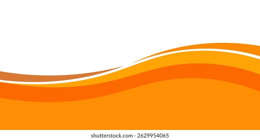 Vector orange line background curve element with white space for text and message design, overlapping layers, vector. Eps 10	
