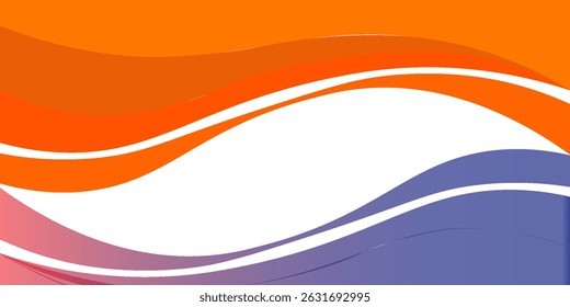 Vector orange line background curve element with white space for text and message design, overlapping layers, vector