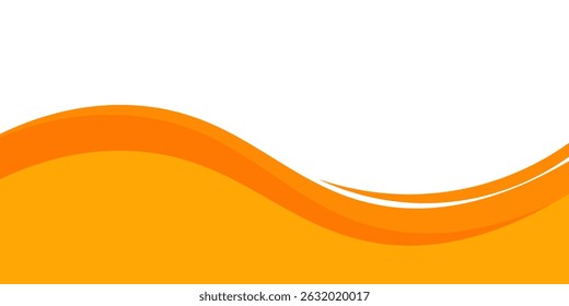 Vector orange line background curve element with white space for text and message design, overlapping layers, vector	
