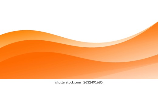 Vector orange line background curve element with white space for text and message design, overlapping layers, vector Eps 10
