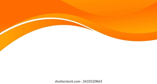 Vector orange line background curve element with white space for text and message design, overlapping layers, vector illustration