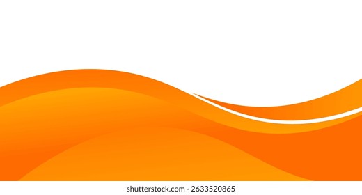 Vector orange line background curve element with white space for text and message design, overlapping layers, vector illustration