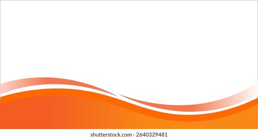 Vector orange line background curve element with white space for text and message design, overlapping layers, vector	
