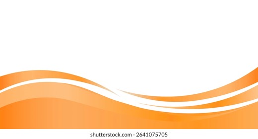 Vector orange line background curve element with white space for text and message design, overlapping layers, eps 10	
