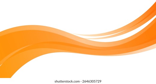 Vector orange line background curve element with white space for text and message design, overlapping layers, eps 10	
