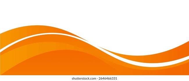Vector orange line background curve element with white space for text and message design, overlapping layers, vector	

