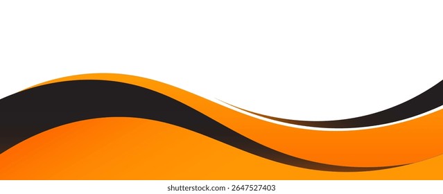Vector orange line background curve element with white space for text and message design, overlapping layers, vector	
